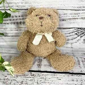 Vintage Soft Dreams Teddy Bear w/Bow Wind Up Musical Stuffed Animal Plush Toy